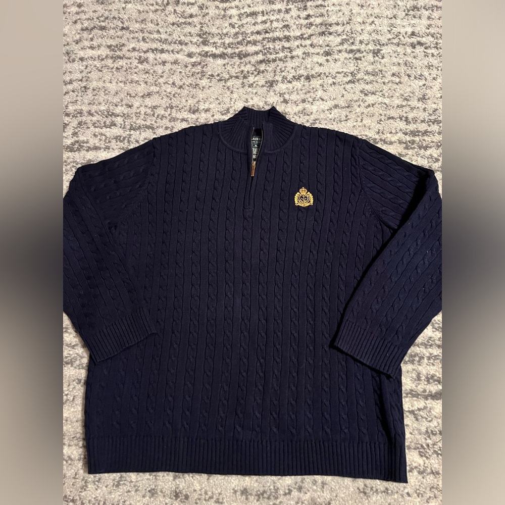 Lauren Ralph Lauren Men’s Navy Quarter Zip Sweater Sz. XL